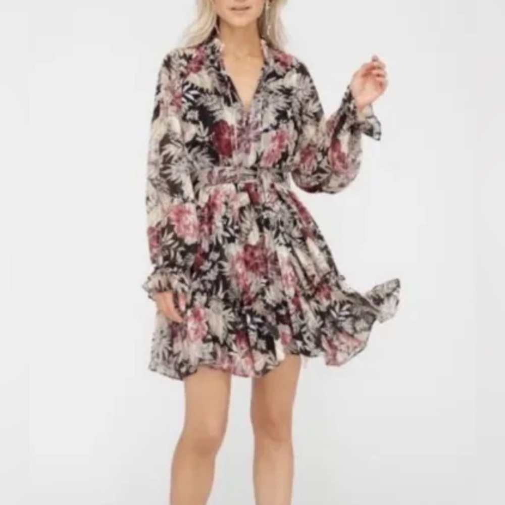 SHEIKE "Mahalo" Party/Romance Tiered Ruffle Keyhole Jacquard Floral Dress SZ 8 - Picture 2 of 15